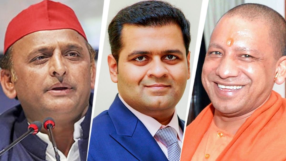अखिलेश यादव, धनराज नाथवानी और मुख्यमंत्री योगी आदित्यनाथ