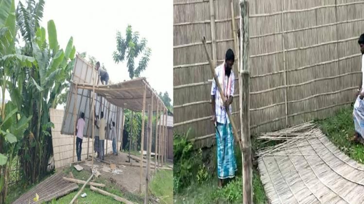 Assam: Locals demolishing house set up by Jihadis in Goalpara