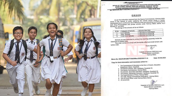 Kamrup district administration reschedules school timings amid rising temperature