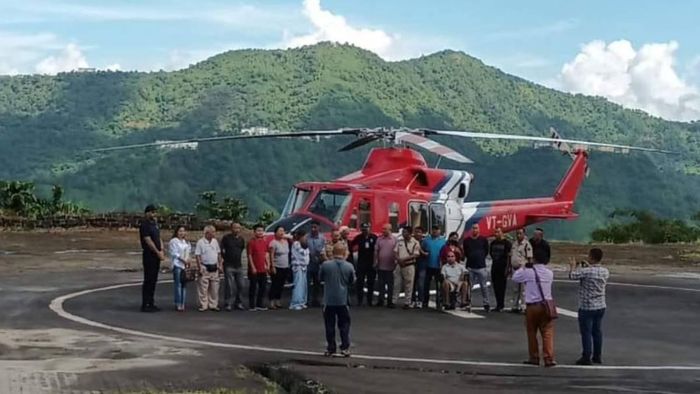First helicopter service between Churachandpur and Aizawl kicks off
