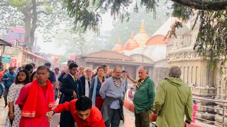 28 Swiss Tourists of MV Ganga Vilas visits Kamakhya Temple in Guwahati 28 Swiss Tourists of MV Ganga Vilas visits Kamakhya Temple in Guwahati