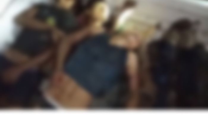 A gruesome picture (blurred) taken at the spot