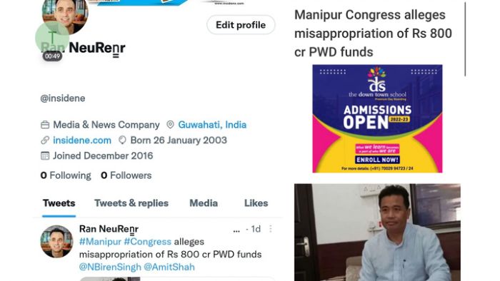 InsideNE Twitter account hacked days after it reported an alleged scam in PWD Manipur