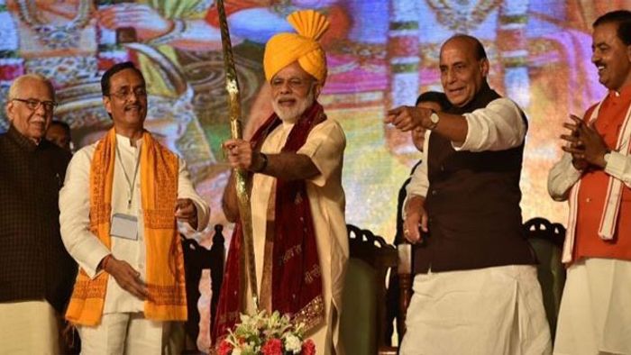 File photo: In recent times, the 'Jai Shri Ram' chant has been popularized by the BJP in its campaign rallies