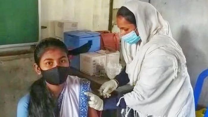 Assam: Process of vaccinating school students begin in Dhubri
