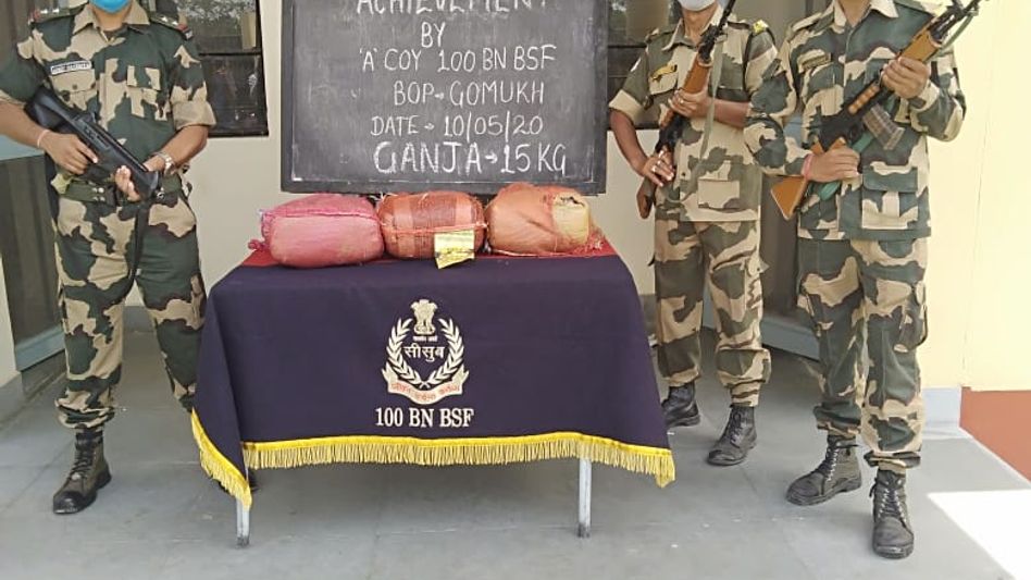 Assam: BSF Guwahati bust smuggling racket, seize 30 kg Ganja Assam: BSF Guwahati bust smuggling racket, seize 30 kg Ganja