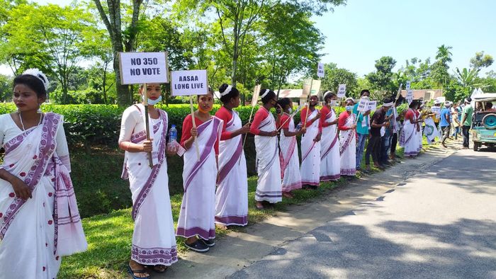 AASAA stages strong protest against BJP led Assam government