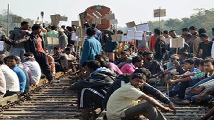 ADIVASI ORGANISATIONS BLOCK RAILWAY LINES