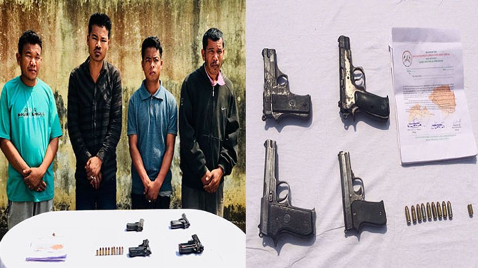 FOUR KPLT (AT) CADRES & LINKMAN APPREHENDED WITH ARMS AND AMMUNITION FOUR KPLT (AT) CADRES & LINKMAN APPREHENDED WITH ARMS AND AMMUNITION