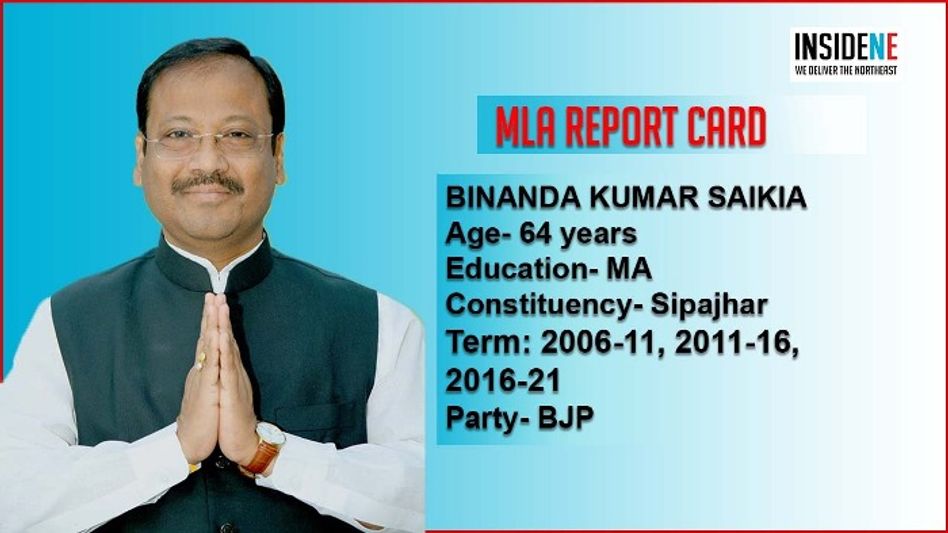 MLA’S REPORT CARD – BINANDA KR SAIKIA MLA’S REPORT CARD – BINANDA KR SAIKIA