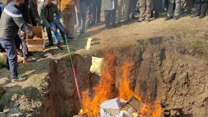 Manipur CM sets on fire drugs valued around Rs 34.13 cr