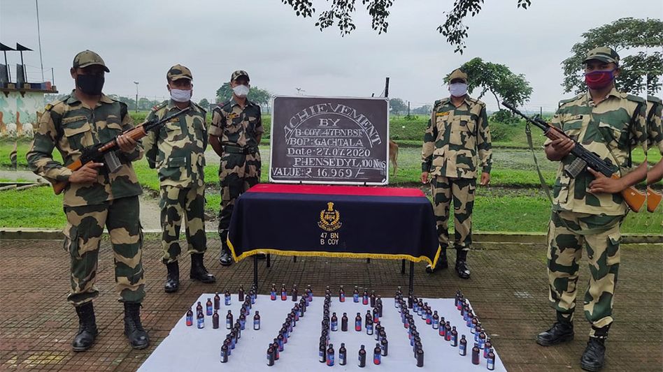 Assam: BSF foils attempt of phensedyl smuggling, seizes huge consignment Assam: BSF foils attempt of phensedyl smuggling, seizes huge consignment