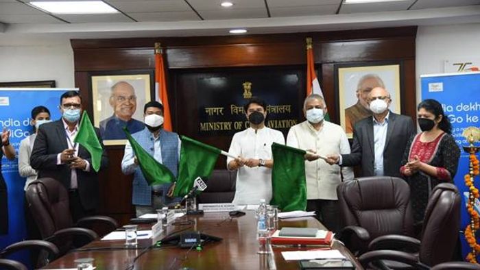 Civil Aviation Minister flags off 1st direct flight on Shillong-Dibrugarh route under UDAN