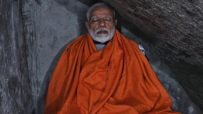 PM Modi meditates ahead of the election in Varanasi
