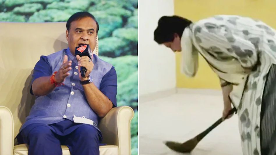 Nothing big; Himanta Biswa Sarma on Priyanka Gandhi's floor sweeping video Nothing big; Himanta Biswa Sarma on Priyanka Gandhi's floor sweeping video