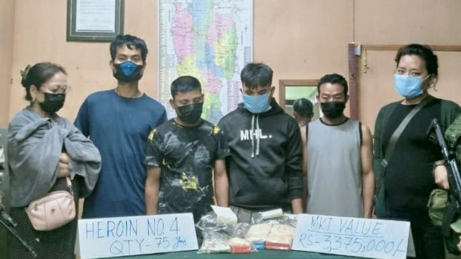 Heroin valued at Rs 33.75 lakh seized in Aizawl, five held Heroin valued at Rs 33.75 lakh seized in Aizawl, five held