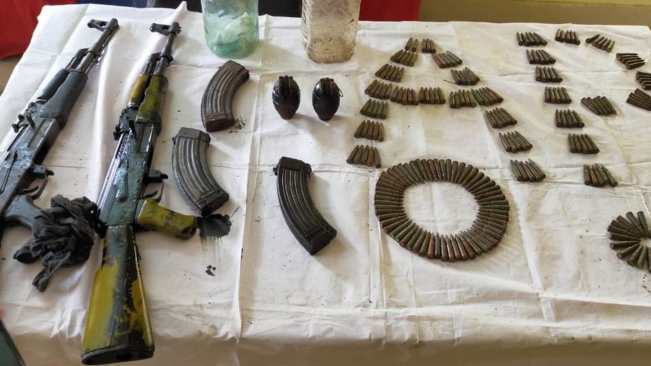 Assam: Huge cache of arms and ammunition recovered in Kokrajhar's Panijani jungle Assam: Huge cache of arms and ammunition recovered in Kokrajhar's Panijani jungle