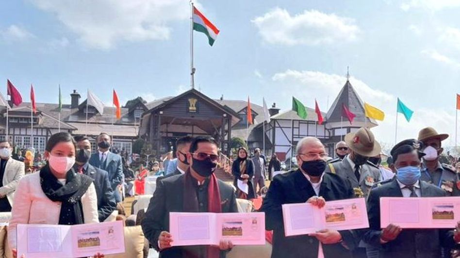 Meghalaya governor releases postal stamp on Raj Bhavan on Republic Day Meghalaya governor releases postal stamp on Raj Bhavan on Republic Day