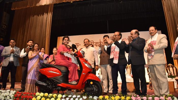Assam Govt distributes Scooters