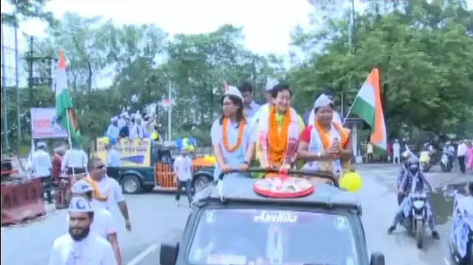 Assam: AAP holds roadshow on the Last Day of campaigning for GMC Polls Assam: AAP holds roadshow on the Last Day of campaigning for GMC Polls