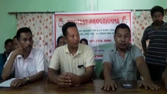 Karbi Anglong: Youth Congress protests fuel price hike