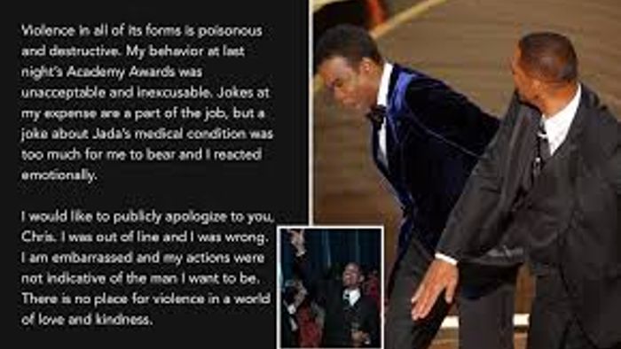 Will Smith apologises to Chris Rock over slapping incident at Oscars