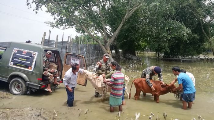 Army Provides Aid to 757 People and 454 Livestock Affected by Floods