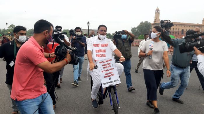 Ripun Bora's bicycle protest goes viral on social media