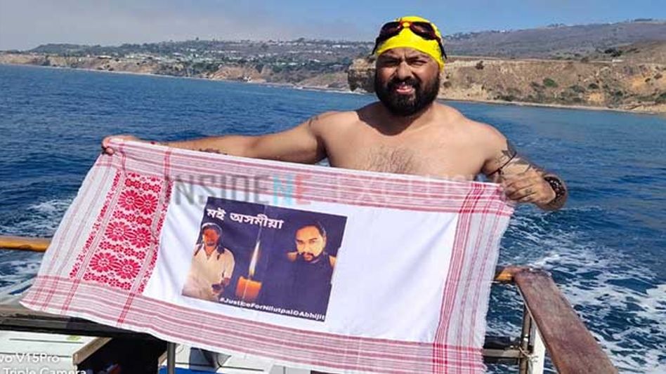Elvis Ali Hazarika crosses Catalina Channel, waves Assam’s Gamucha portraying Abhi-Neel Elvis Ali Hazarika crosses Catalina Channel, waves Assam’s Gamucha portraying Abhi-Neel
