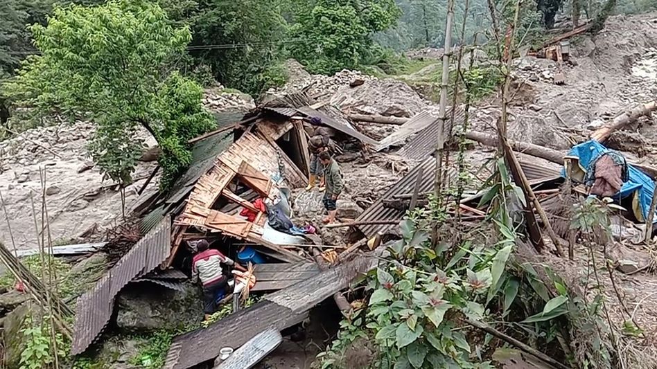 Sikkim: Two killed in landslide, several houses damaged Sikkim: Two killed in landslide, several houses damaged