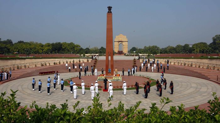 Panoramic view of National War Memorial on the occasion of Kargil Vijay Diwas, in New Delhi on Sunday, July 26, 2020