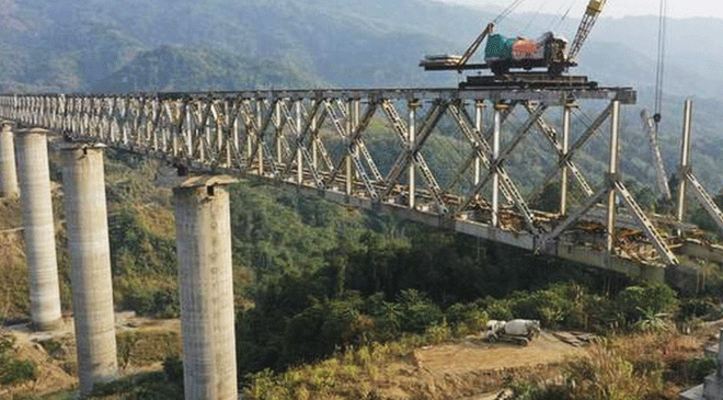 Manipur Begins Work on Building India’s Tallest Railway Pier Bridge Manipur Begins Work on Building India’s Tallest Railway Pier Bridge