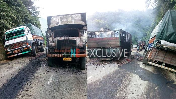 Bandh supporters burnt down vehicles