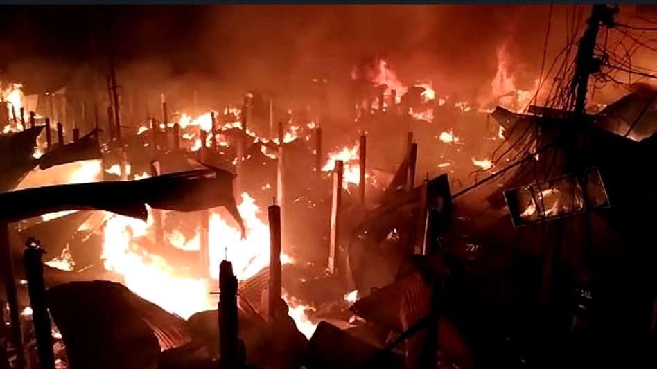 Half of a Tezpur market of over 400 shops gutted in a massive fire Half of a Tezpur market of over 400 shops gutted in a massive fire