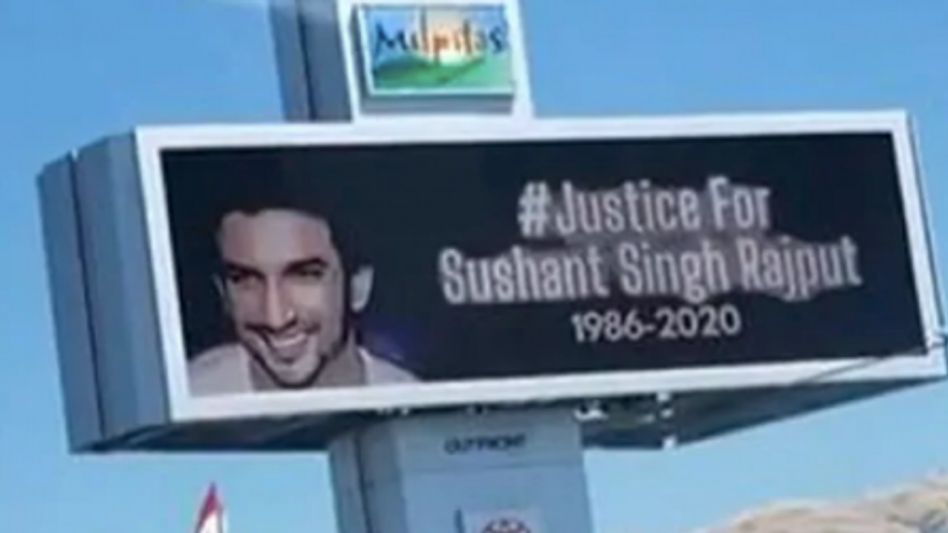 'Justice for Sushant Singh Rajput' billboard in California 'Justice for Sushant Singh Rajput' billboard in California