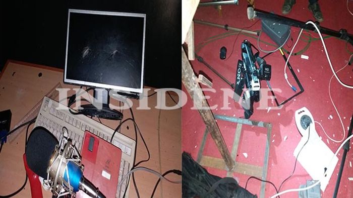 UNIDENTIFIED MISCREANTS VANDALIZE TV NEWS CHANNEL