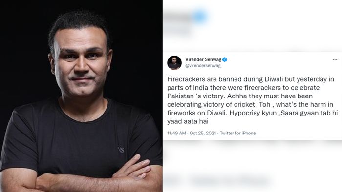 Virendar Sehwag mocks ban on firecrackers