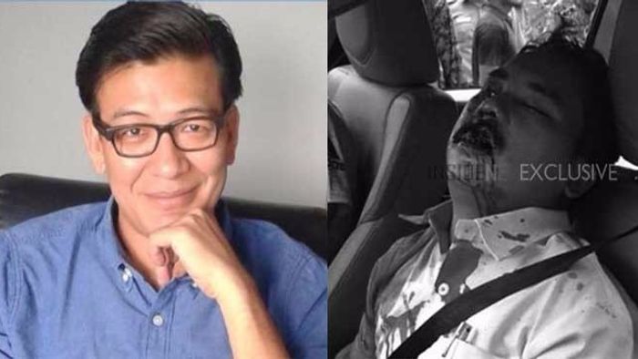 NPP candidate Jarpum Gamlin; (R) scenes from the shooting