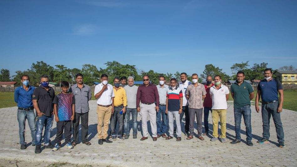 Assam: ACA officials "astonished" to find concrete helipad on cricket pitches in Dhubri Assam: ACA officials "astonished" to find concrete helipad on cricket pitches in Dhubri