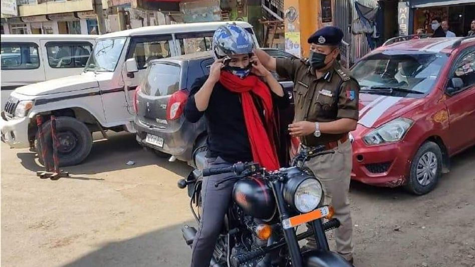 To create awareness, Kohima police hands out free helmets to defaulters To create awareness, Kohima police hands out free helmets to defaulters