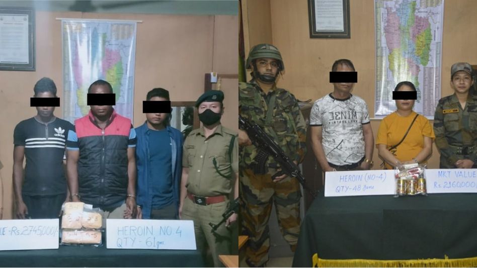 Assam Rifles, excise officials seize heroin; arrest 5 persons Assam Rifles, excise officials seize heroin; arrest 5 persons