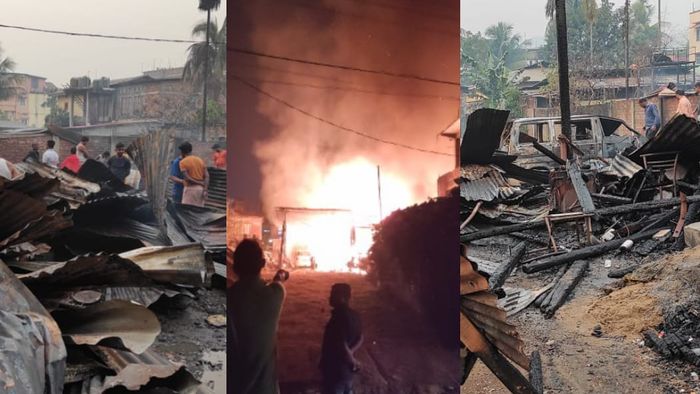 Huge fire breaks out in a compound in Guwahati