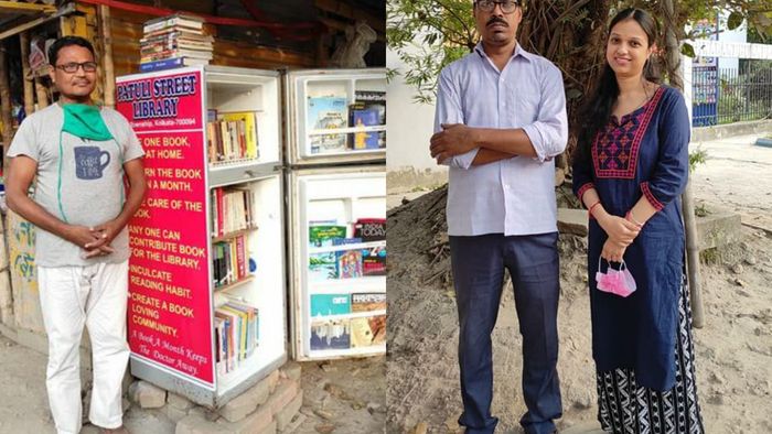 A Fridge Library: Koklata couple turns fridge into bookshelf to inspire reading