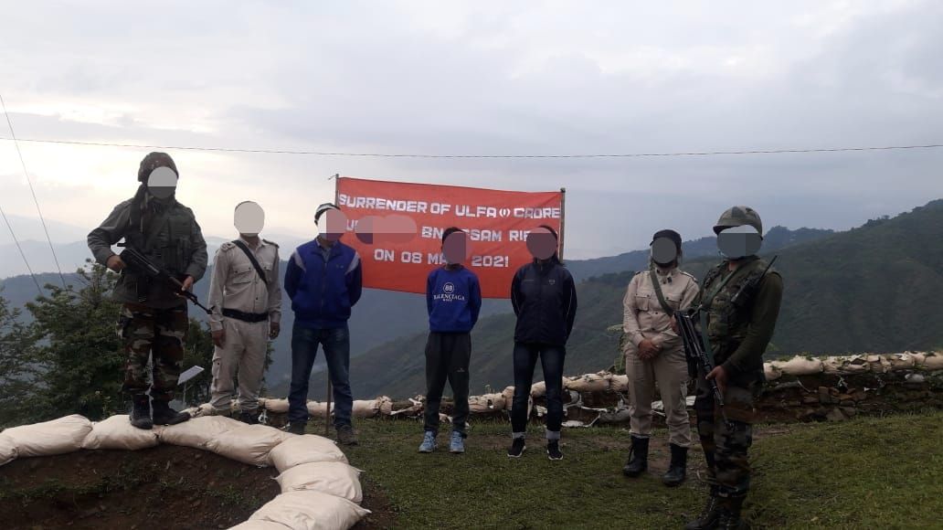 ULFA (I) cadre surrender before security forces; says abducted ONGC employee Ritul Saikia in the outfit's custody