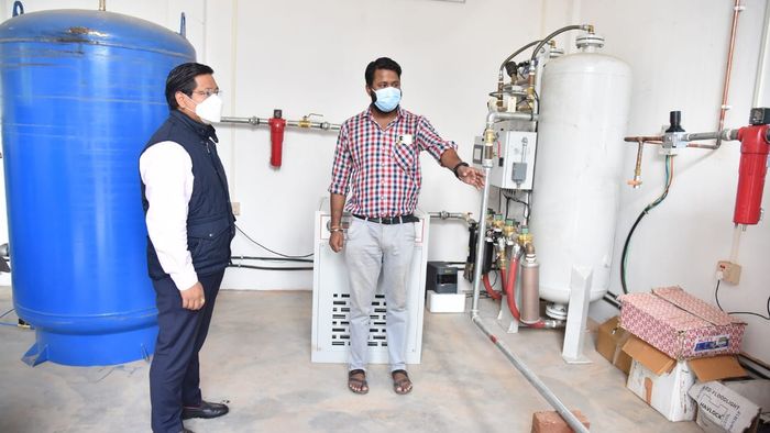 Meghalay chief minister reviews oxygen plants in city hospitals