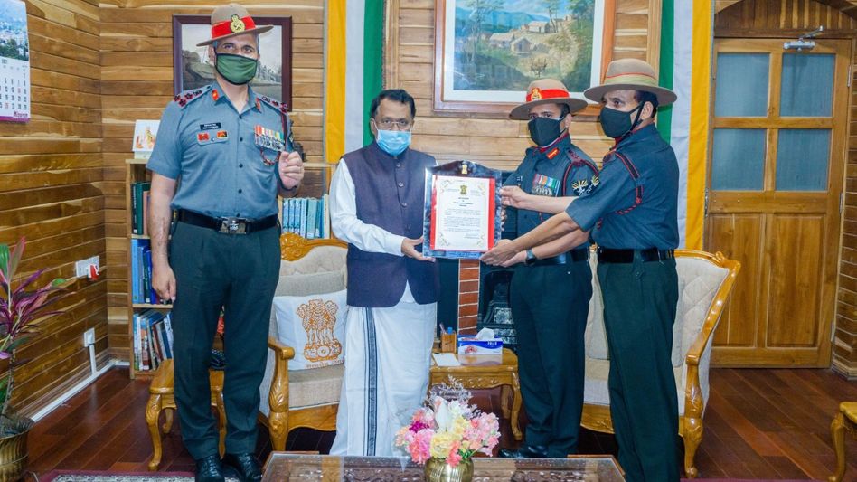 Aizawl Battalion conferred with Governor’s unit citation Aizawl Battalion conferred with Governor’s unit citation