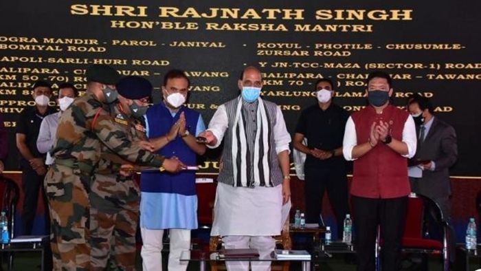 Rajnath Singh formally inaugurates Kimin-Potin road in Assam's Lakhimpur