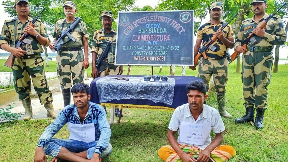 Assam: BSF apprehends two with country-made bombs and revolver Assam: BSF apprehends two with country-made bombs and revolver