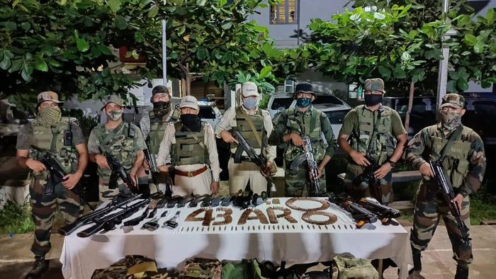 arms & ammunition seized from near Indo-Myanmar border in Manipur
