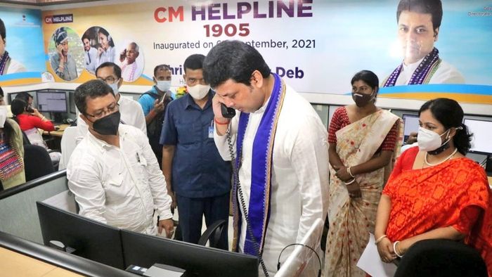 Tripura CM launched helpline number